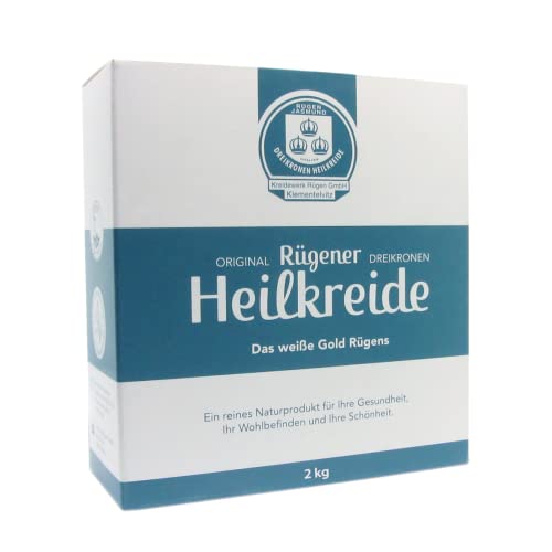 Merasan Original Rügener Dreikronen Heilkreide Pulver 2x2 kg – Basische Schlämmkreide Kreidepulver für die Pflege – Vegan