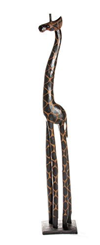 100cm Holz Giraffe Holzgiraffe Deko Afrika Style Handarbeit Fair Trade Dunkel Schlicht