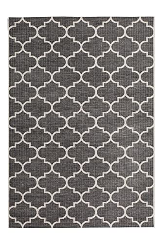 Teppich Sisal Optik Indoor Outdoor Maroc Design Waben Muster Grau 120x170cm