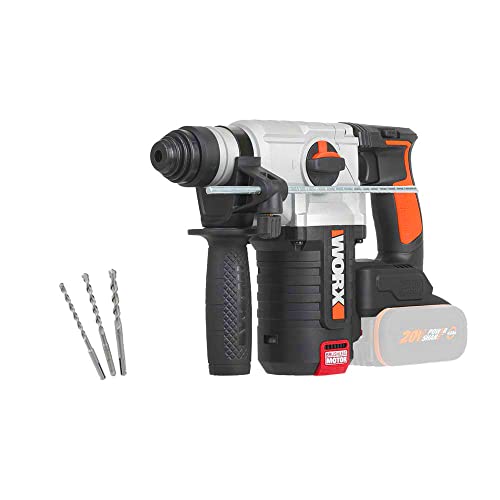 WORX NITRO WX380.9 Akku-Bohrhammer 20V - zum Bohren, Hammerbohren & Meißeln - bürstenloser Motor - stufenlose Drehzahleinstellung - verschiedene Stoff kompatibel - ohne Akku & Schnellladgerät