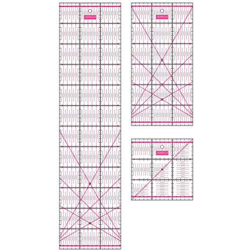 SEMPLIX Patchwork Lineal Set cm kleines Bundle (15x60 cm, 15x30 cm, 15x15 cm) (pink)