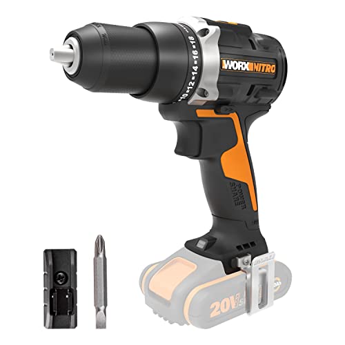 WORX WX102.9 Akku Bohrschrauber 20V – Bürstenloser Akkuschrauber - 60Nm, 2-Gang-Getriebe und LED-Licht – Akkubohrer zum Bohren & Schrauben - ohne Akku & Ladegerät