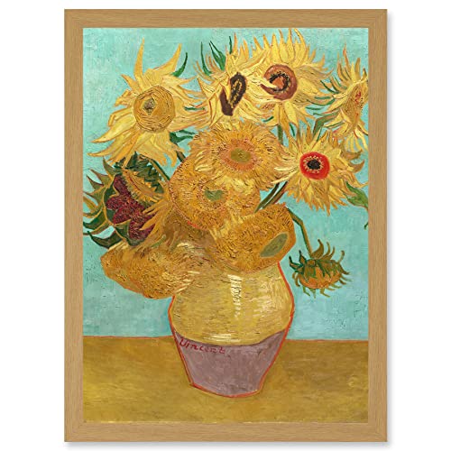 Vincent Willem Van Gogh Dutch Sunflowers Painting Artwork Framed A3 Wall Art Print