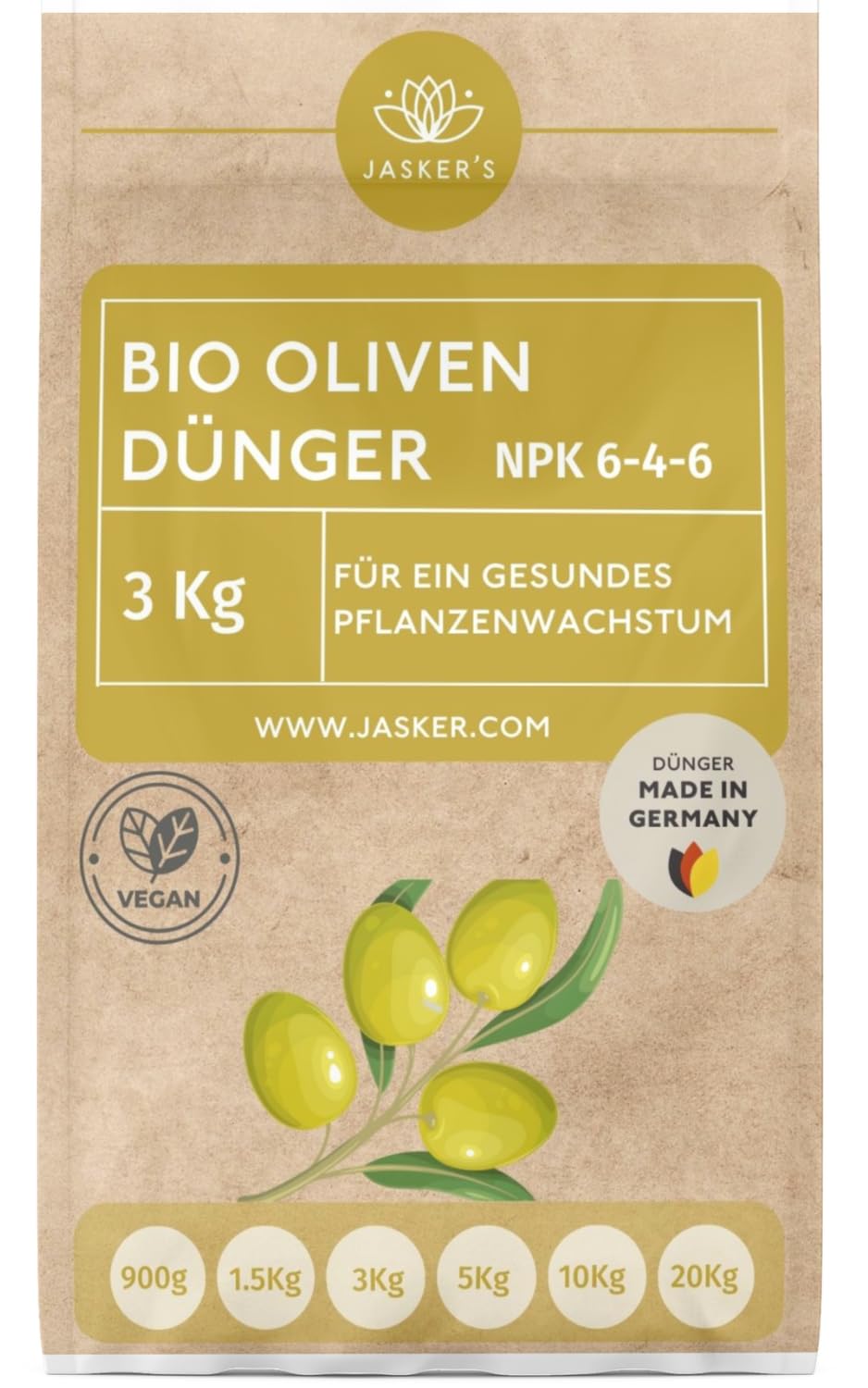 Bio Olivenbaum Dünger 3 Kg Langzeitdünger - 100% organischer Dünger für Olivenbaum - Mediterraner Dünger für Olivenbaum im Garten & Kübel - Olivenbaumdünger - Oliven Dünger