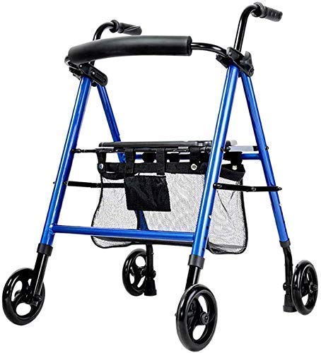 Rollator für Senioren, alte Menschen, Transportrollator mit Sitz und Rädern, zusammenklappbarer Gehhilfe und Transportstuhl. Interessant