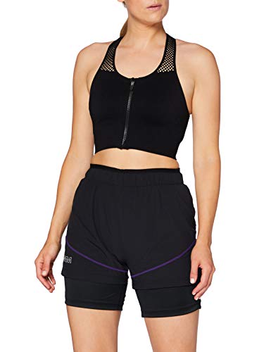 M&O Omm Damen Pace Shorts, schwarz/violett, Größe S