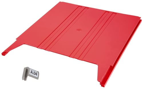 Wandsortierer FLAT, für Format DIN A4, Füllhöhe 9 mm, Ablagefach rot.