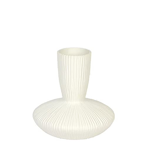 Lambert - Vase, Blumenvase, Gefäß - Issey - Keramik - Farbe: beige - (ØxH) 22 x 23 cm
