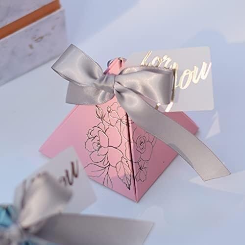 ❀ Süßigkeiten-Schachtel, Dreieckige Pralinenschachtel, Hochzeitsgeschenke und Geschenkboxen, Bonbontüten (Farbe: Rot, Größe: 10 Stück) (Farbe: Rot, Größe: 20 Stück) (Farbe: Rot, Größe: (Color : Pink