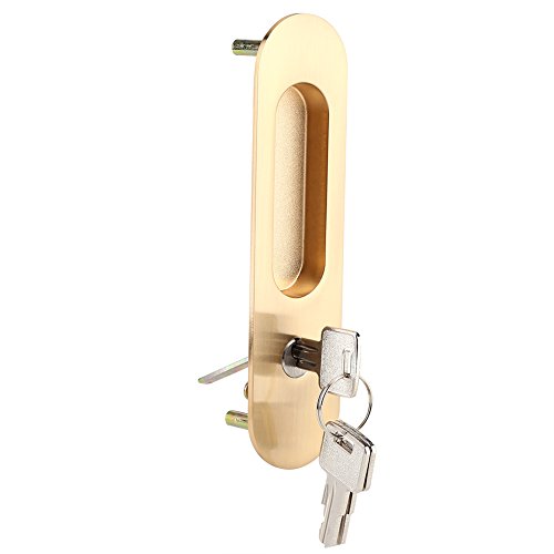 Schiebetürschloss mit Schlüssel Sicherheitstürschloss aus Aluminiumlegierung für Holzmöbelbeschläge(Gold)