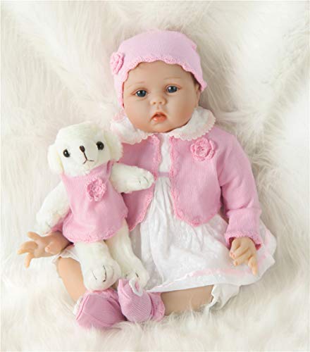 ZIYIUI 22 Inches 55 cm Lebensecht Reborn Babys Mädchen Realistisch Puppe Weiche Vinyl Silikon Puppen Junge Reborn Babypuppen Girls Toddler Puppe Geöffnete Augen
