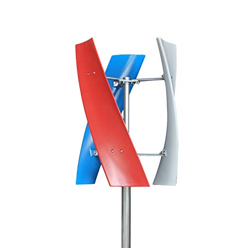 400W Windgenerator, 12V/24V Wendel Windkraftanlage Power-Turbine Vertikal 3-Klinge Vertikale Windgenerator Windrad Windturbine Windkraftanlage mit Regler