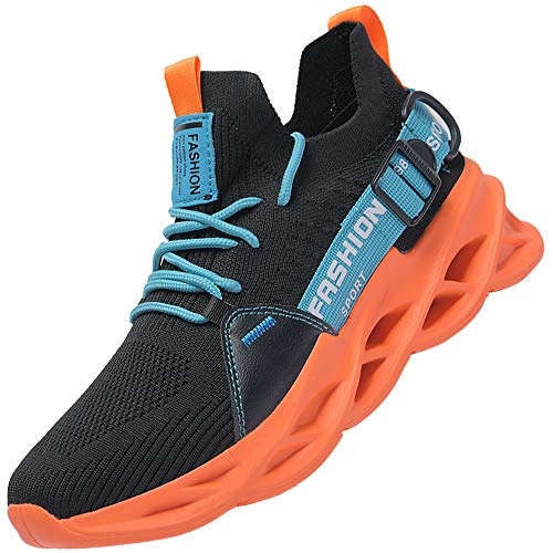 AARDIMI Herren Laufschuhe Fitness straßenlaufschuhe Sneaker Sportschuhe atmungsaktiv Anti-Rutsche Gym Fitness Schuhe (Orange, Numeric_42)