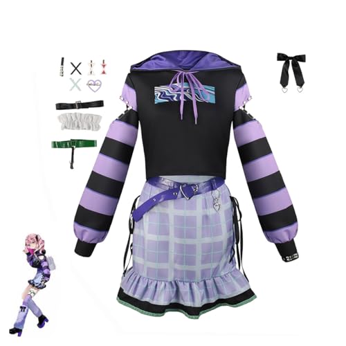 Bubels Anime Akiyama Mizuki Cosplay Kostüm Kleid Halloween Outfit Komplettset,Purple-M