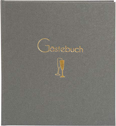goldbuch Gästebuch Cheers, Fotogästebuch mit 176 weiße Seiten und Lesezeichen, Einband aus Strukturiertem Buchbindepapier mit Prägung, Fotobuch, Papier, ca. 23 x 25 x 2 cm