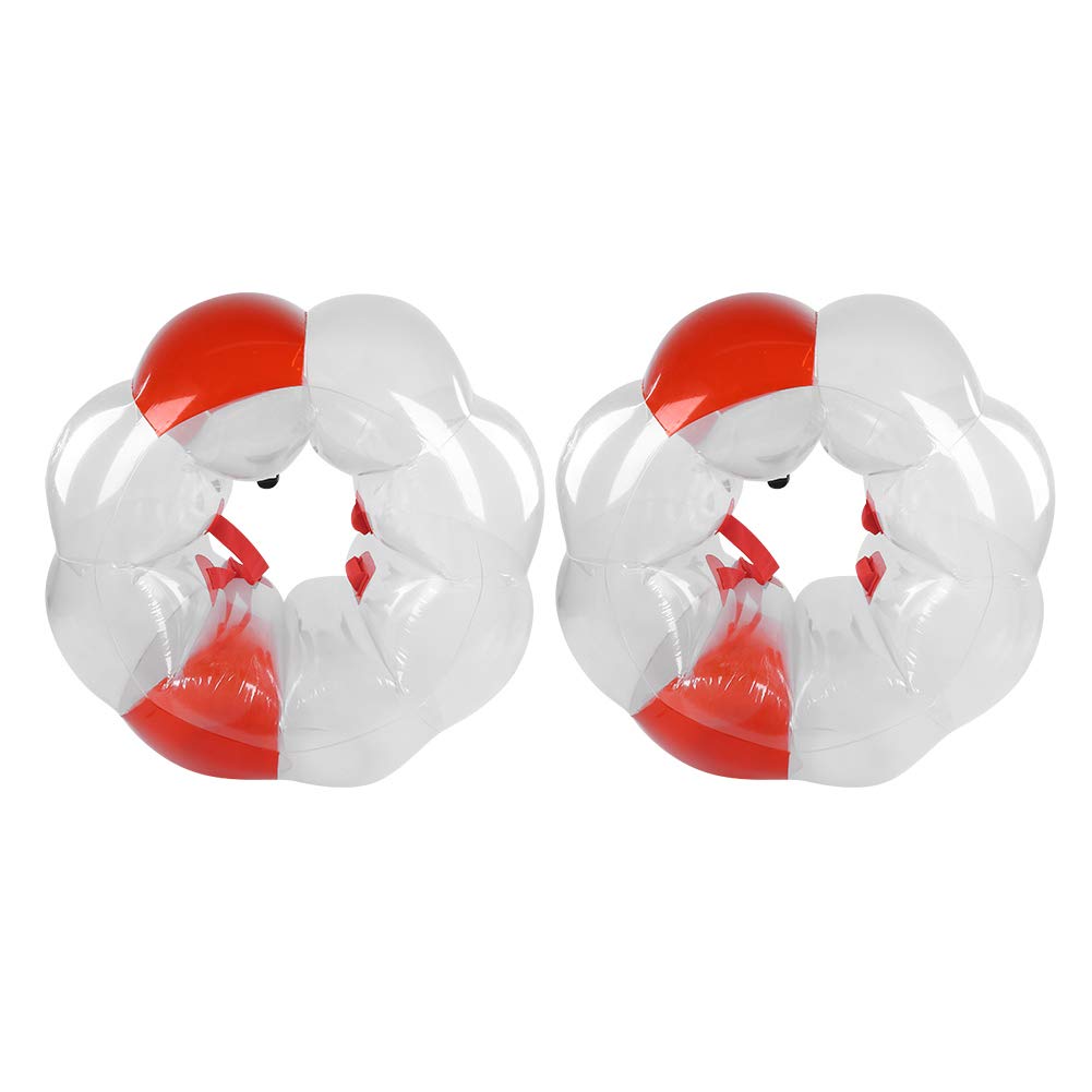 JULYKAI Bubble Soccer Ball, leicht aufzublasen Wasserdicht und geschmacklos Umweltschutz Aufblasbare Bubble Balls, langlebiger Erwachsener für Kinder(Transparent red)