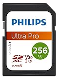 Philips Ultra Pro SDXC Card 256 GB UHS-I U3, Lesegeschwindigkeit bis zu 100 MB/s, V30, Speicherkarte für Kameras, Tablet, PC, Card Reader, 4K UHD Video