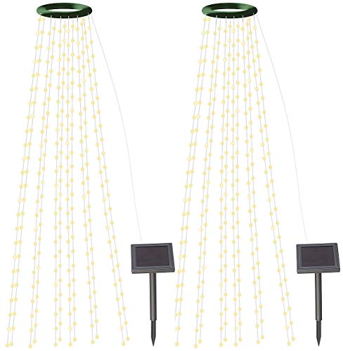 Lunartec Kerzen-Lichterkette: 2er-Set Solar-Tannenbaum-Überwurf-Lichterkette, 12 Girlanden, 300 LEDs (Lichterkette als Deko-Beleuchtung)