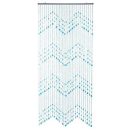 HAB & GUT -DV0183- Türvorhang KLUNKER Blau-Hellblau 90x200 cm Perlenvorhang
