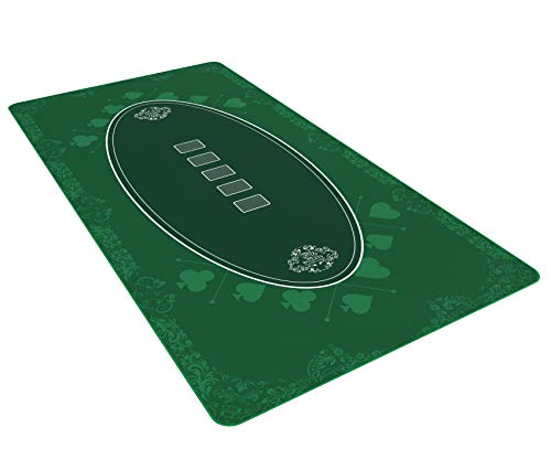 Bullets Playing Cards Designer Pokermatte grün in 180 x 90 cm für den eigenen Pokertisch - Deluxe Pokertuch – Pokerteppich – Pokertischauflage ………