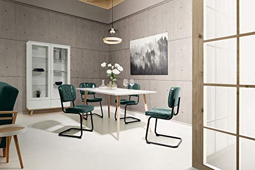 Newfurn Esstisch Tisch Weiß Esszimmertisch Küchentisch Speisetisch II 160x75x 90 cm (BxHxT) Weiß Kommode Skandinavisch Anrichte Highboard Wohnzimmer Schlafzimmer