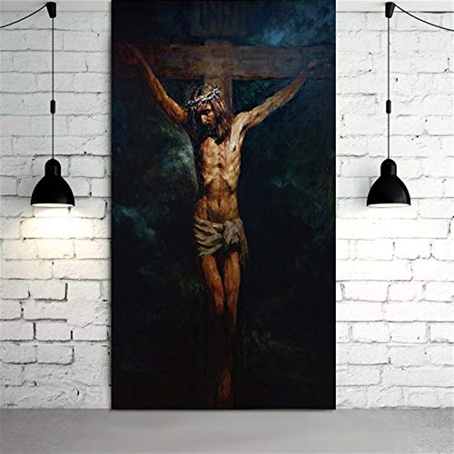 HCHD Die Kreuzigung HD Drucke Jesus Christus-Ölgemälde auf Leinwand-Kunst-Ausgangsdekor-Wand-Kunst-Malerei Bild Leinwand-Malerei-Druck (Size (Inch) : 60x120cm)