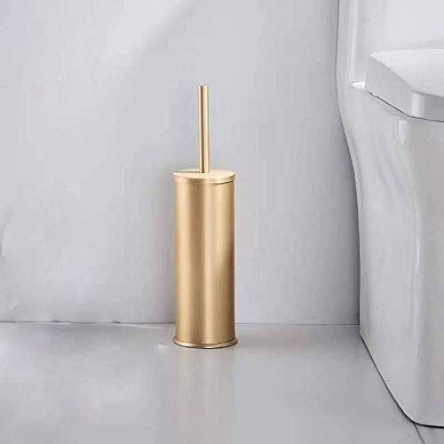 Alberta WC Bürste Klobürste für Toilettenbürstenhalter Badezimmerreinigungsset Bodenständer Schwarz Badezimmer Lagerung und Organisation-Gold