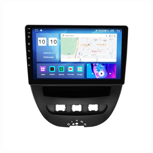 Android 12 Autoradio Mit Navi 2 Din 9 Zoll Touchscreen Autoradio Für Peugeot 107 2009-2015 Mit Carplay Android Auto,mit RDS Bluetooth FM AM Lenkradsteuerung Rückfahrkamera ( Color : M400 6+128G )
