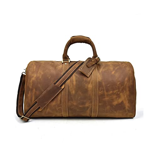Übergroße handmade Leather Travel Duffel Bag - Travel Overnight Wochenende Leather Taschen Sports Gym Duffel for Men - Carry On Traveling Handbag Geschenk for Vather's Day (Color : B) (A)