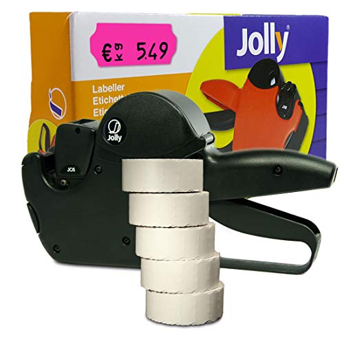 Preisauszeichner Set: Preisauszeichnungsgerät Jolly C6 für 26x12 inkl. 7.500 HUTNER Preisetiketten pink permanent | etikettieren | HUTNER