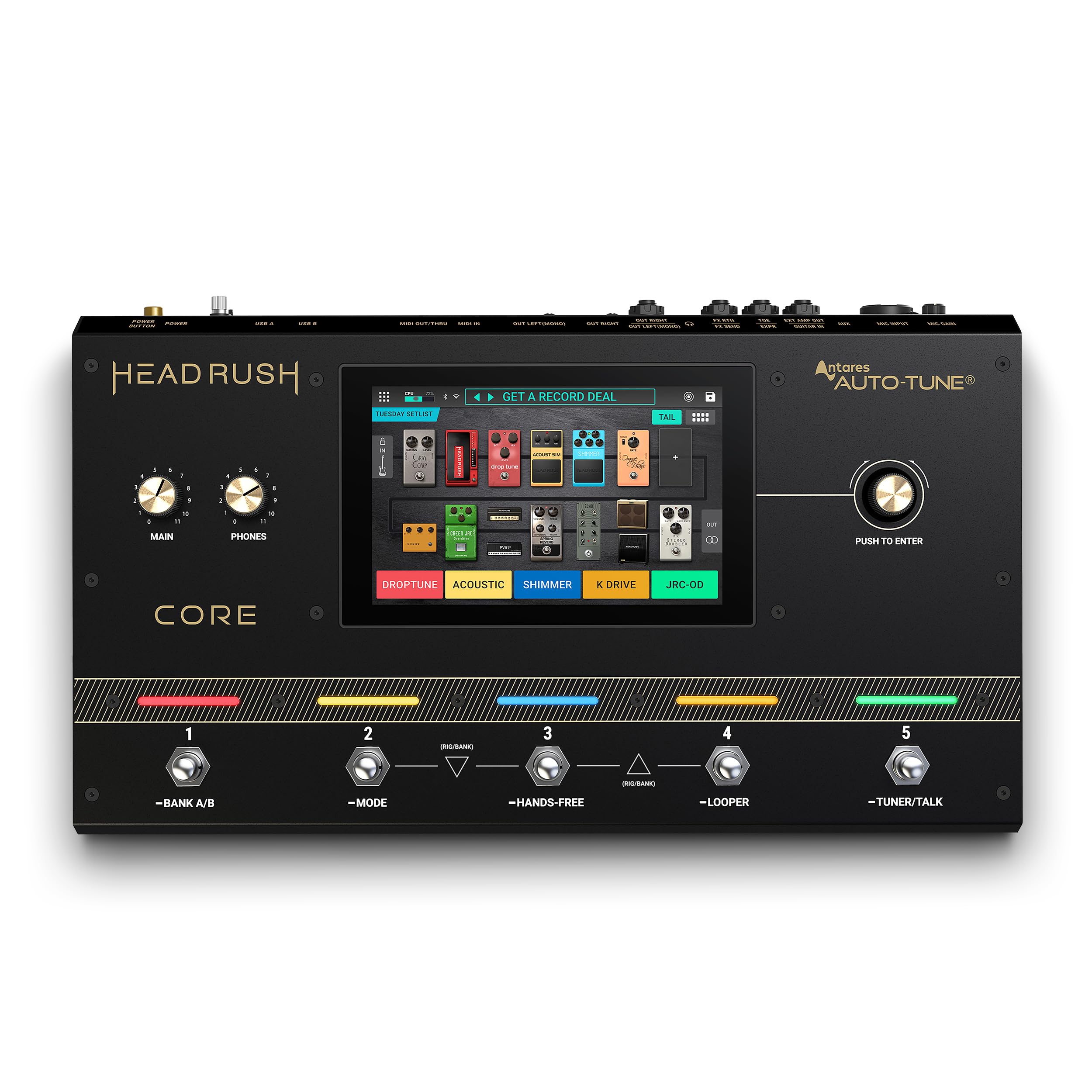 HeadRush Core - Gitarre und Vocal Multi Core Effekt Amp Modelling Prozessor mit Cloning, Looper, Antares Auto-Tune, WLAN, Touchscreen und Bluetooth