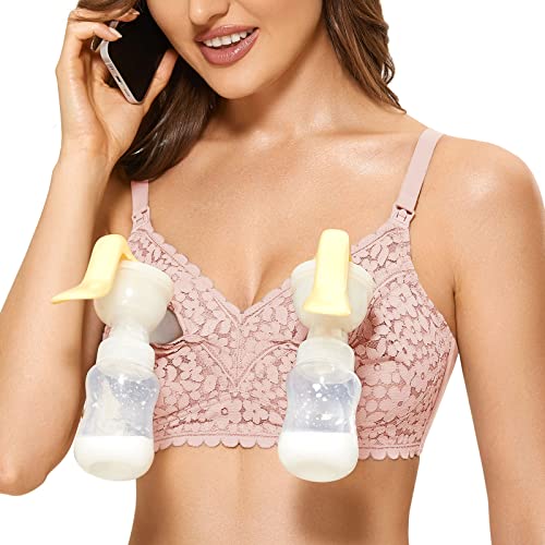 MOMANDA Damen Hände Freie Pump BH ohne bügel All in One Still BH Brustpumpen Nacktes Rosa 75G