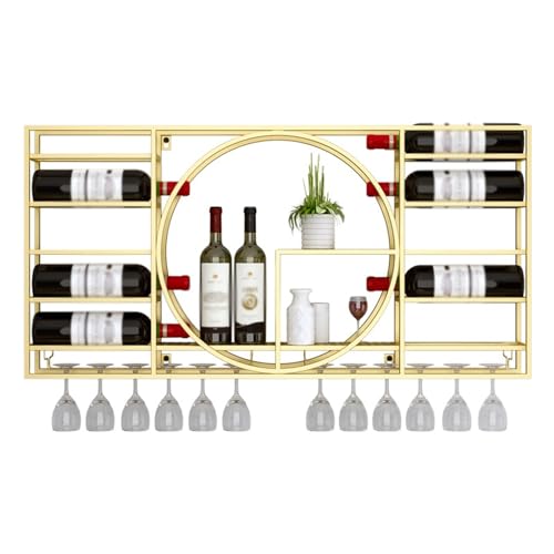 LXURY Wand Weinregal, Hängendes Weinglasregal, Metallweinregal Zur Wandmontage, Geeignet für Restaurants und Bars
