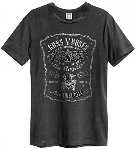 Amplified Guns n Roses L.A. Paradies City T-Shirt (M, Charcoal)