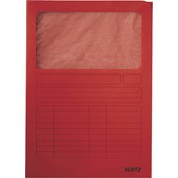 LEITZ Sichtmappe, DIN A4, Karton, mit Sichtfenster, rot