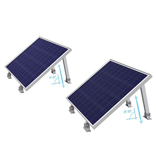 2set Solarpanel Halterung, Einstellbare Solarmodule Neigungshalterung,bis zu 200W Solarpanel, für Wohnmobil Boote netzunabhängige Dachsysteme (Aluminium)