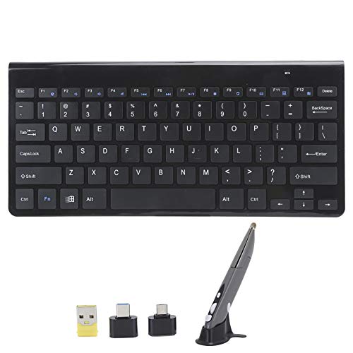 Tragbare drahtlose 2,4-G-Bluetooth-Ultradünn-Tastatur mit optischer kabelloser Handschrift-Maus KM-909 Pocket Pen Mouse, Silent Business Mute-Tastatur für Gaming-Tastatur mit Telefon- und Laptop-Tasta