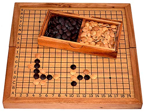 Go Bang, Go - Go Bang Japanisches Schachspiel Knobelholz Strategiespiel Brettspiel aus Holz für 2 Spieler Gesellschaftsspiel