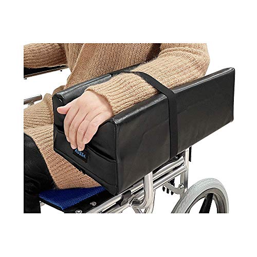 Rollstuhl-Armlehnenpolster Armmulde für Rollstuhl-Armpolster Armlehnenkissen Seitenstütze Rollstuhlkissen Schaumstoff Liegestuhlgriff Aufzugsablage für Senioren Schlaganfall Senioren (Schwarz)