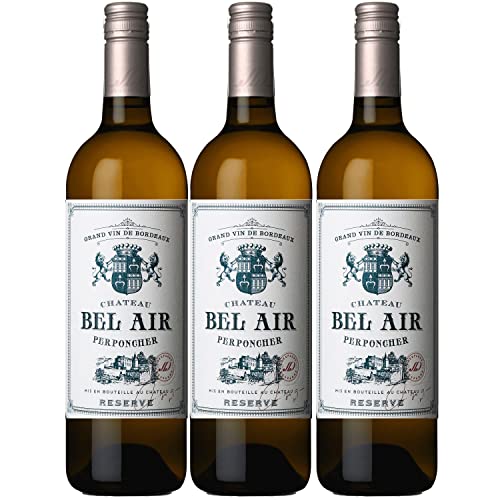 Château Bel Air blanc Réserve Entre deux Mers AOC Weißwein Wein trocken Frankreich I FeinWert Paket (3 x 0,75l)