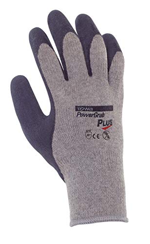 (12 Paar) TOWA Handschuhe Strickhandschuhe PowerGrab Plus 12 x grau/blau 9