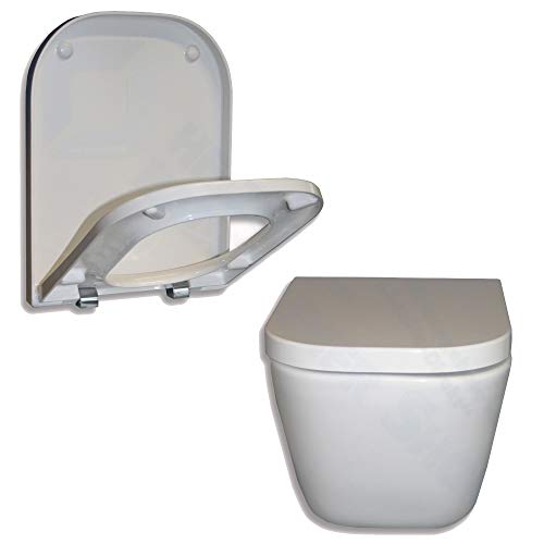 Roca WC Gap Wand-WC spülrandlos weiß - Tiefspül-WC (Roca WC Gap Wand-WC spülrandlos mit Wc Sitz und Absenkautomatik)
