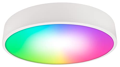 McShine Wifi LED-Deckenleuchte 36W, 4.450lm, Ø40cm, CCT+RGB, weiß