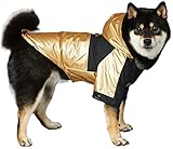 Hunderegenmantel mit Kapuze, wasserdichte Hundejacke/-Mantel mit Beinen, Regenjacken für Hunde mit verstellbaren Bändern für Outdoor kleine mittlere große Hunde (Color : Gold, Size : XX-Large)