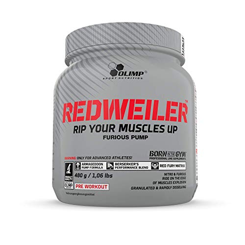Olimp Redweiler | Pre Workout Booster | Muskelpumpe | L-Arginin | Beta-Alanin | Orange Geschmack | 480 g, 2750