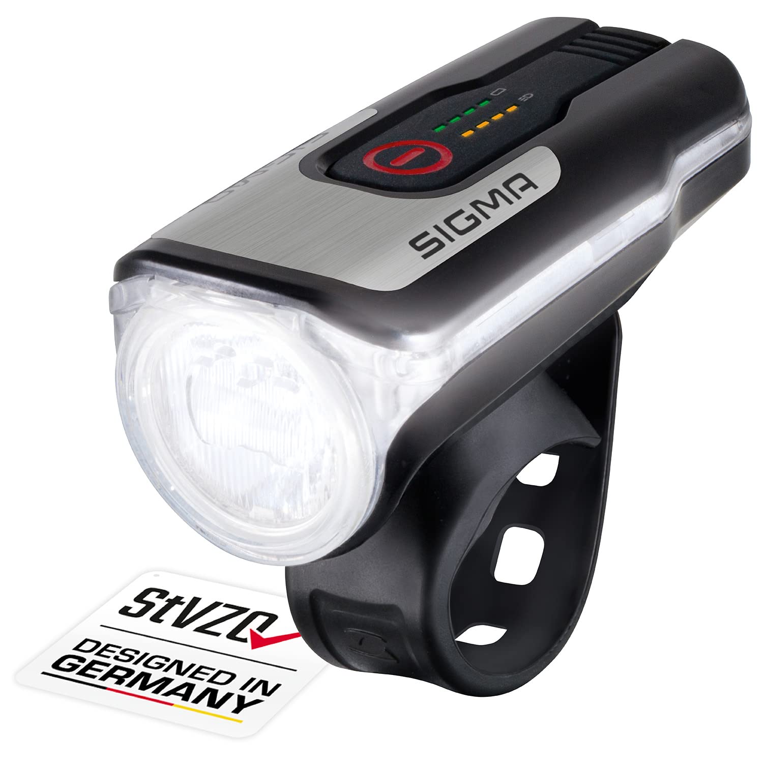 SIGMA SPORT - Aura 80 | LED Fahrradlicht 80 Lux | StVZO zugelassenes, akkubetriebenes Vorderlicht, Front