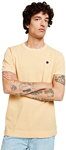 Springfield Herren Pullover mit kurzen Ärmeln T-Shirt, gelb, L