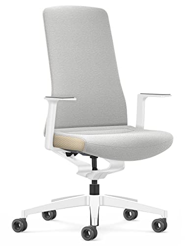 Interstuhl Pure Fashion Edition – Der Bürostuhl passt Sich an Gewicht und Bewegung des Nutzers an – ausgestattet mit der nachgewiesen ergonomischen Smart-Spring Technologie (Weiß/Sand)