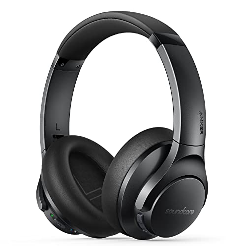 Soundcore Life Q20+ Bluetooth-Kopfhörer mit aktiver Geräuschisolierung, 40h Akkuleistung, Hi-Res Audio, App, Verbindung mit 2 Geräten gleichzeitig, Für Homeoffice, auf Reisen(Schwarz)