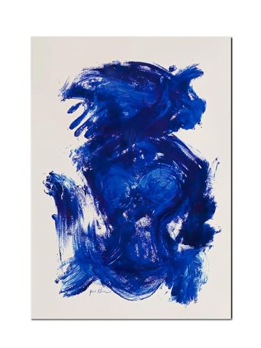 KEYGEM Yves Klein Abstraktes blaues Poster Yves Klein Wandkunst Ausstellung Gemälde Leinwand Yves Klein Drucke für Zuhause Wanddekoration Bild 50x70cm Rahmenlos